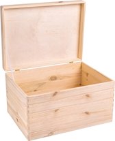 Boîte de rangement en bois Creative Deco XXL | 40x30x24cm | avec un couvercle | pour documents, objets de valeur, Jouets et Outils