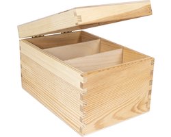 Creative Deco Houten Opbergdoos | 3 Vakken | 16 x 24 x 14 cm | Foto Brief | Hout | Decoupage en Decoratie