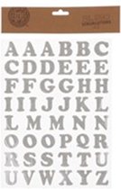Lettres Glitter - Emblème thermocollant - Patch alphabet - 48 pièces - Grijs Glitter - Lettres thermocollantes