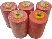 Lockgaren roze 5 stuks kleurcode 233 - 5000meter per stuk 100%katoen van Bison