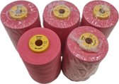 Lockgaren roze 5 stuks kleurcode 318 - 5000meter per stuk 100%katoen van Bison