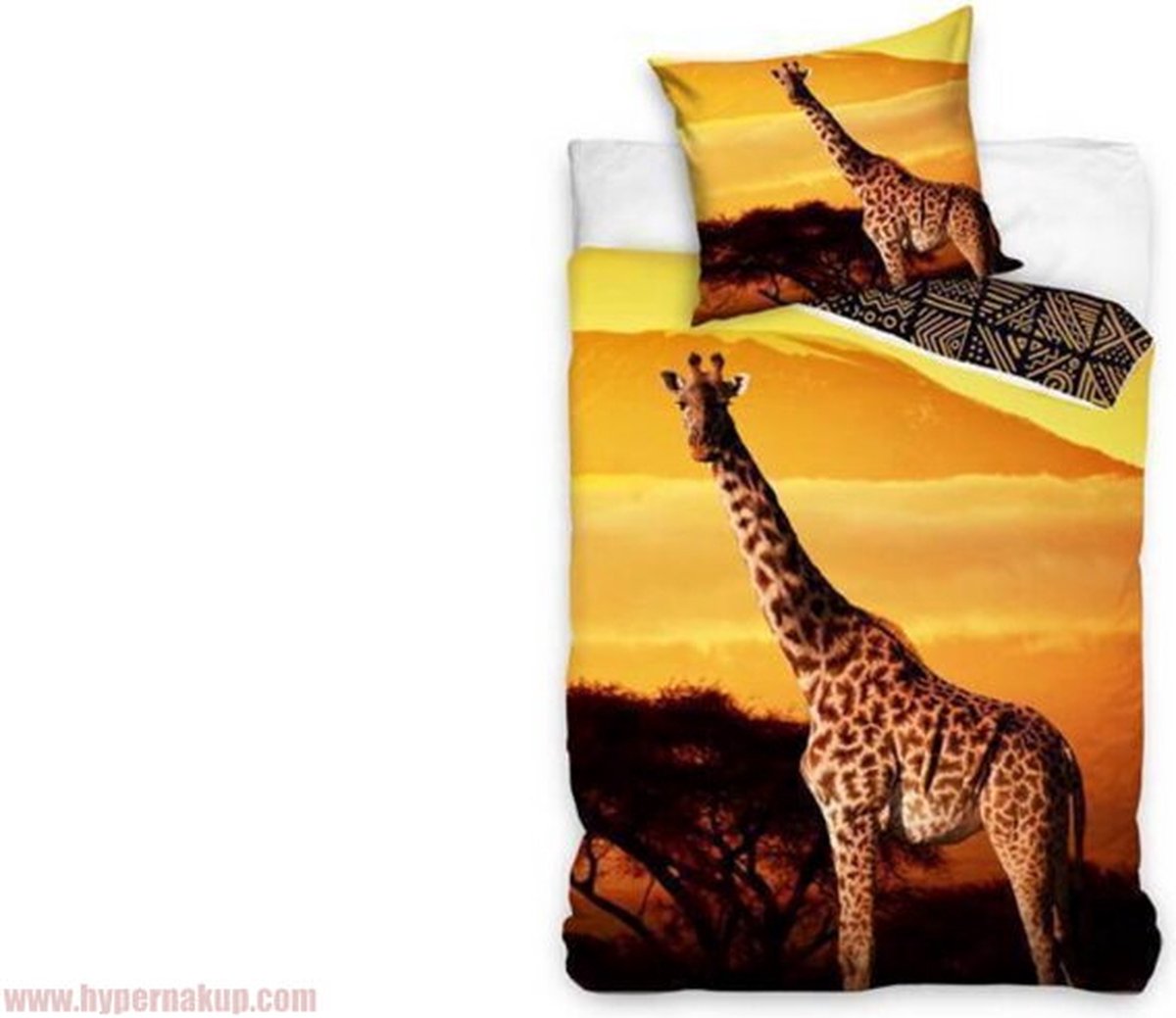 Carbotex Dekbedovertrek Giraffe Junior 140 X 200/90 Cm Katoen Geel