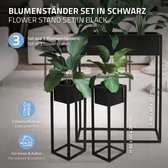Bloemenstandaard Set van 3 Zwart Metaal ML-Design