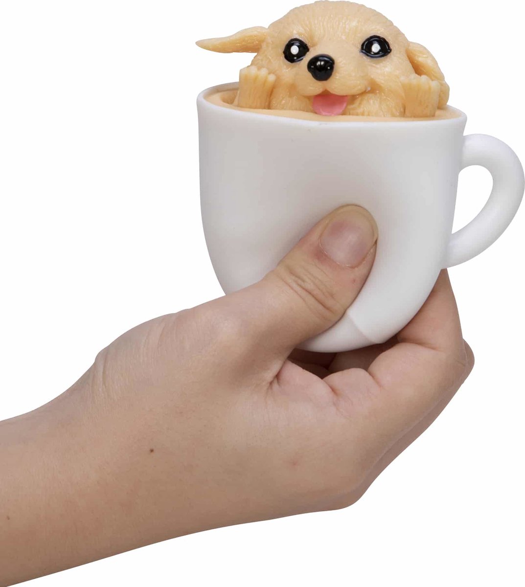Boti squishy speelgoed Pop-op Puppy in Kopje - schattig stressbal speelgoed.