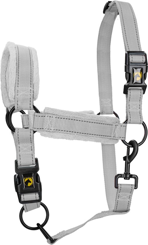 Excellent Horse Superior Essential Halster - M (Pony) - Reflecterend halster voor paard - Paardenhalster met fleece onderlegde neusriem - Geschikt voor paarden - Grijs Excellent Horse Superior Essential Halster - M (Pony) - Reflecterend halster voor paard - Paardenhalster met fleece onderlegde neusriem - Geschikt voor paarden - Grijs