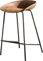 Chaise de bar Nino - 64 cm - aspect cuir - marron foncé