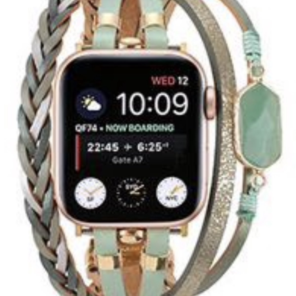 Apple Watch Bohemian Indian stijl horlogebandje 42-44-45mm leer en kralen