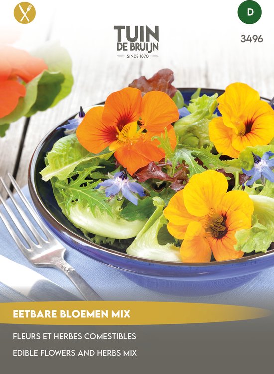 Tuin de Bruijn® zaden - Eetbare bloemen - geschikt voor diverse gerechten - XL verpakking - Mengsel 5 gram zaden - voor circa 5m2 - Tuin de Bruijn