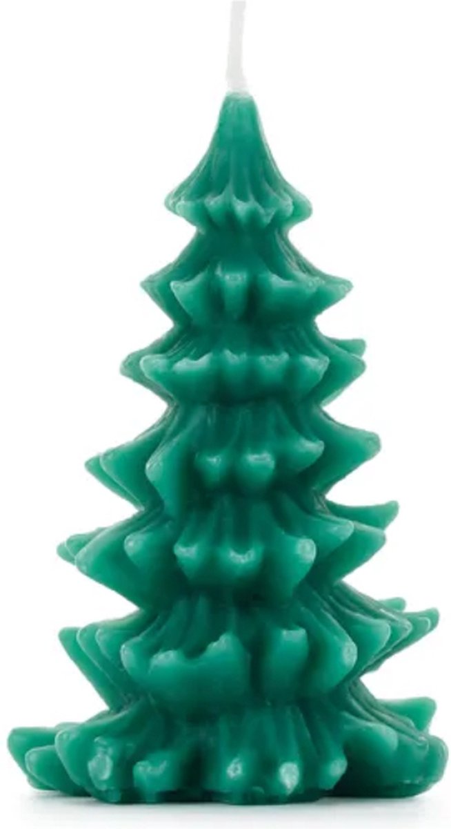 PartyDeco Kaars kerstboom - 10 cm Groen