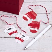 Cozy Christmas - Cartes-cadeaux mitaines blanches rouges