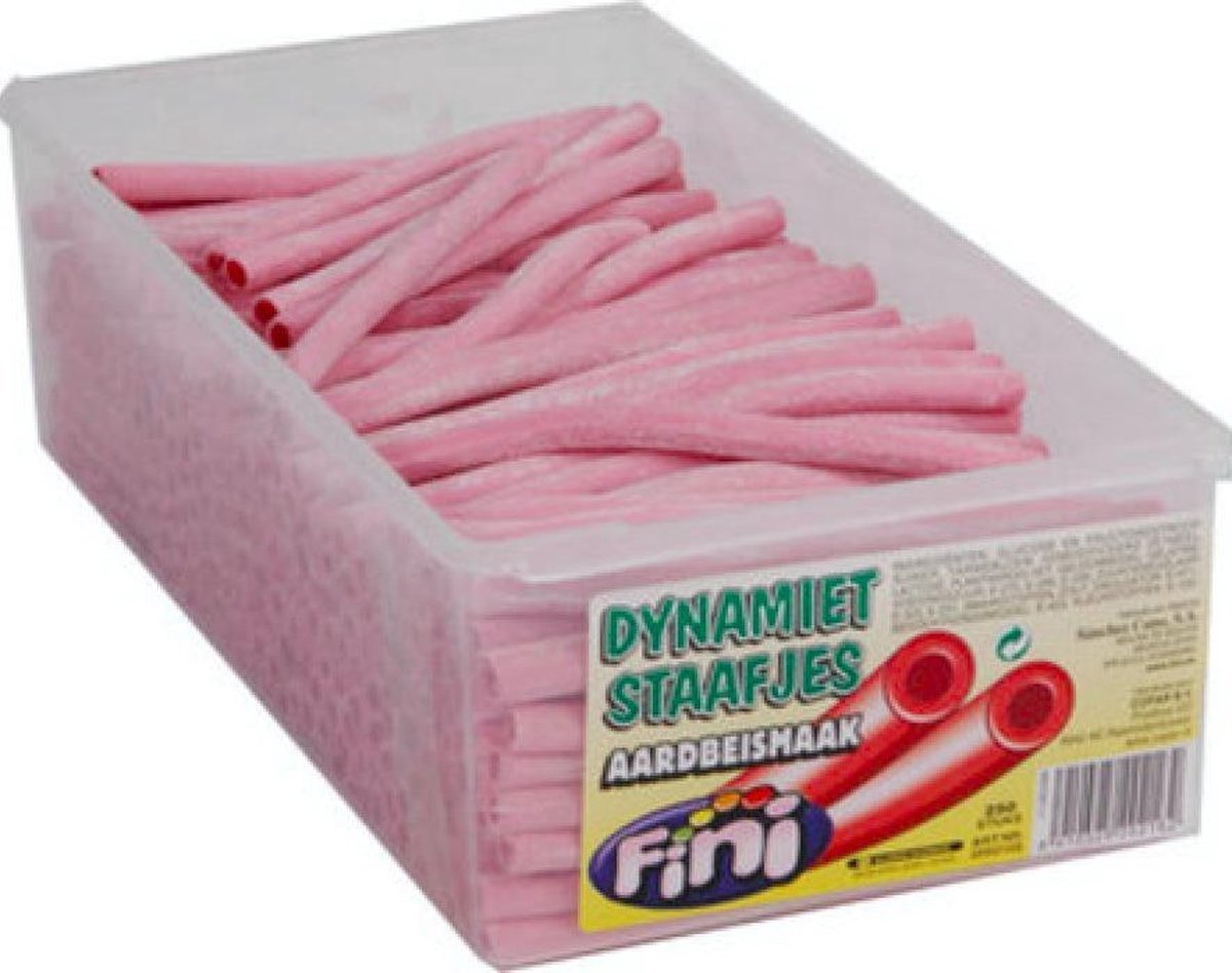 Fini | Dynamietstaafjes | Aardbei | 250 stuks