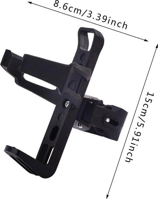 Universele Bekerhouder - Buggy & Fiets - Cupholder - Bidonhouder - Drinkfleshouder - Blikjeshouder - Zwart van Merkloos — afbeelding 4