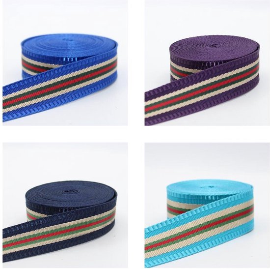 Sangle De Sac En Coton - 10 Mètres, Largeur 32 Mm, Couleur Bleu Canard, Idéale Pour Créer Sacs à Main, à Dos Ou Bandoulières