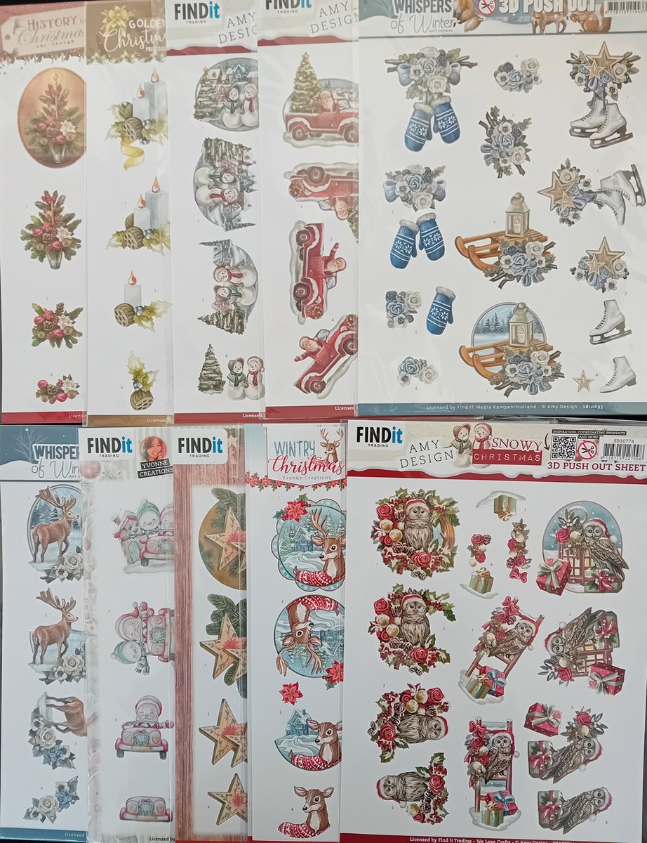 Uitdrukvellen kerst Kerstkaarten maken 10 3D vellen bol