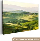 Tableau sur toile Nature - Toscane - Vert - Paysage - 180x120 cm - Décoration murale XXL