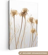 Canvas Schilderij Droogbloemen - Natuur - Botanisch - 40x60 cm - Wanddecoratie