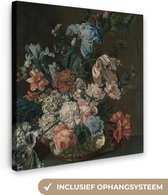Canvas Schilderij Stilleven met bloemen - Schilderij van Cornelia van der Mijn - 20x20 cm - Wanddecoratie