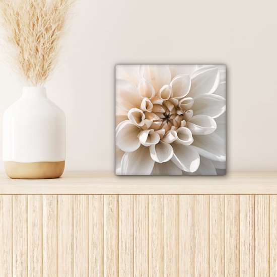 Peinture sur toile 20x20 cm - Décoration murale Fleurs - Wit - Nature - Décoration murale murale salon - Décoration chambre - Accessoires de chambre - Peintures