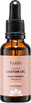 Fushi - organic castor oil 30ml - pipetflesje - huid, haar, hoofdhuid, wenkbrauwen en wimpers