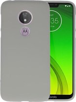 Bestcases Color Telefoonhoesje - Backcover Hoesje - Siliconen Case Back Cover voor Motorola Moto G7 Power - Grijs