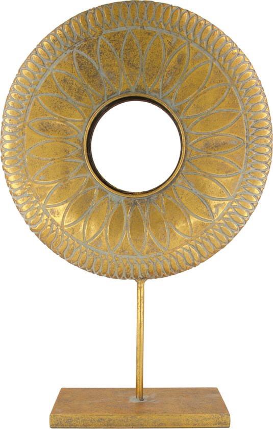 Natural collections - Gouden oog ornament op voet - 57,5 cm hoog - goud metaal