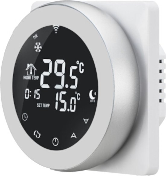 Slimme Thermostaat Elektrische Vloerverwarming Infrarood Rond Wit 4Draads bol