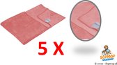 Serpillière Microfibre MF XXL Rouge 5 pièces - Qualité Professionnelle Lourde - 60 x 70 cm