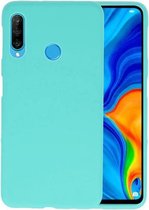 Bestcases Color Telefoonhoesje - Backcover Hoesje - Siliconen Case Back Cover voor Huawei P30 Lite - Turquoise