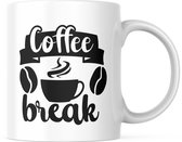 Grappige Mok met tekst: Coffee break | Grappige Quote | Funny Quote | Grappige Cadeaus | Grappige mok | Koffiemok | Koffiebeker | Theemok | Theebeker