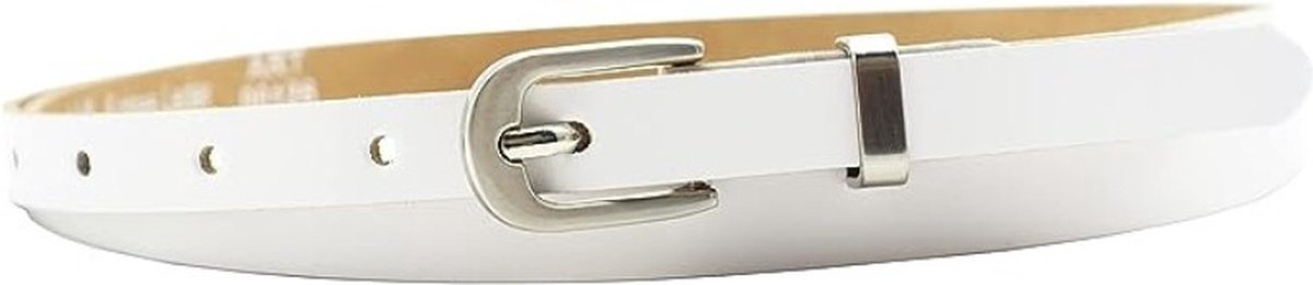 Fana Belts Ceintuur Smal Leer Wit - Smalle Riem 1.5 cm - Taillemaat 90 - Riem voor Jurk