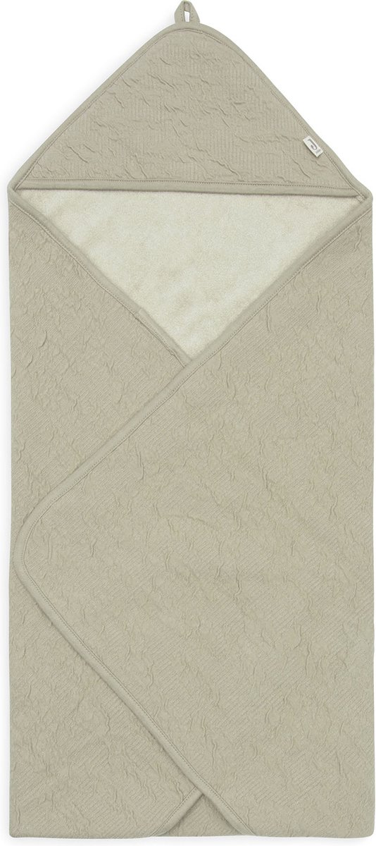 Jollein - Badcape 75x75cm - Baby Handdoek met Badcape, Omslagdoek, Badponcho - Soft Waves - Olive Green van Jollein — afbeelding 4