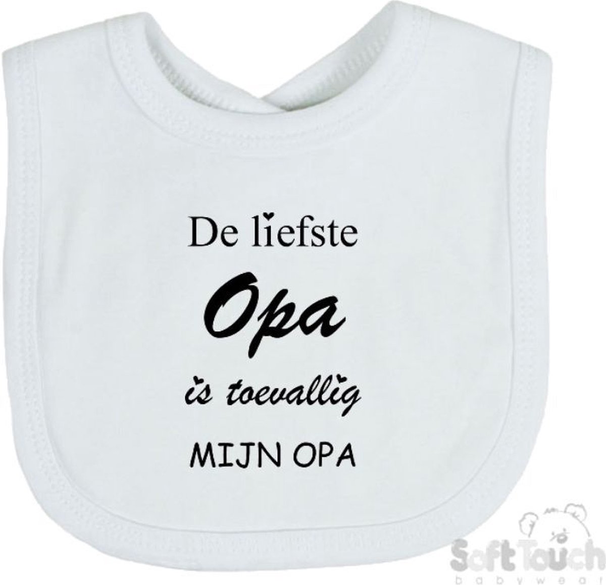 Goedkoopste Soft Touch Slabber De liefste opa is toevallig mijn opa Unisex Katoen Wit/zwart Maat 33x22 Cm