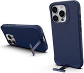 Metalen Kickstand Back Cover Blauw Hoesje Geschikt voor Apple iPhone 15 Pro Max