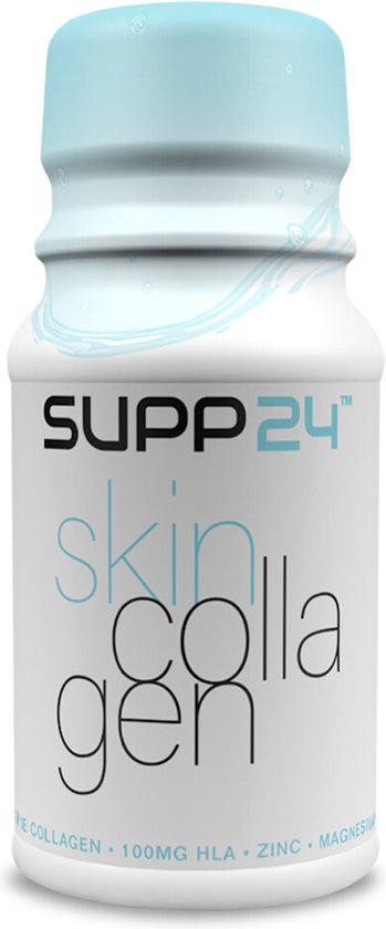 SUPP24 Skin Collageen - 12 stuks van 60ml - Skin Collageen Shot - Marine Collageen kant en klaar shot - Dagelijkse Beauty en Health shot - Een vitamineboost