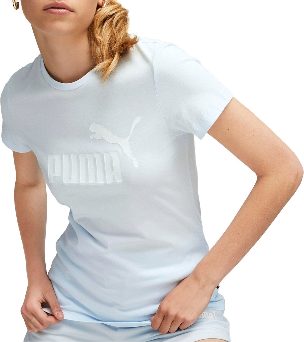 Puma Essential Logo T-shirt Vrouwen Blauw
