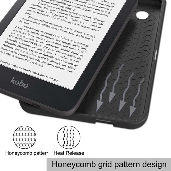 E-Reader Hoes Geschikt voor Kobo Clara 2E - Book Case met Sleep/Wake Functie - Kunstlederen Beschermhoes - Rood van CaseGoods — afbeelding 3