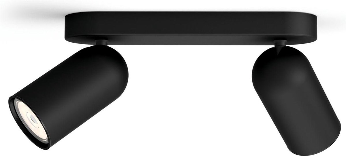 Philips myLiving PONGEE Opbouwspot - zwart - 2 lichtpunten