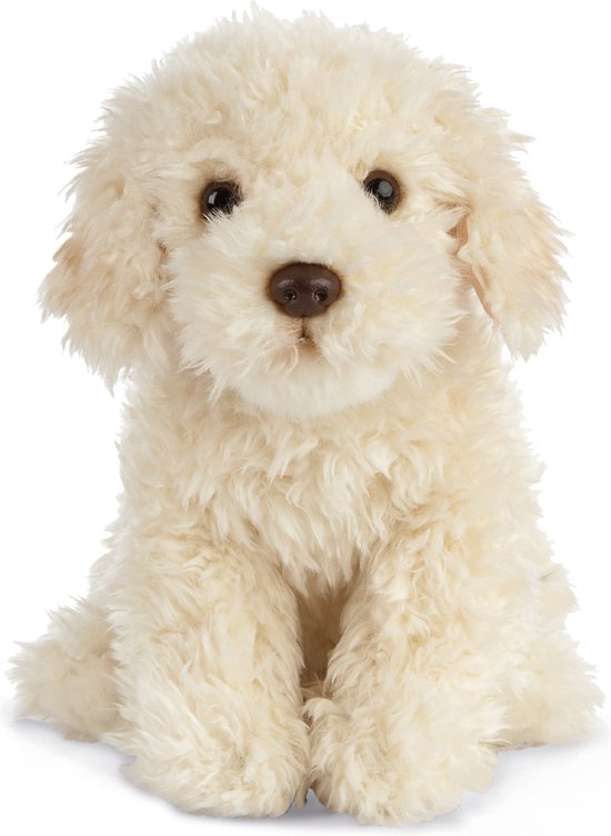 Pluche beige Labradoodle hond knuffel 25 cm - Honden huisdieren knuffels - Speelgoed voor kinderen