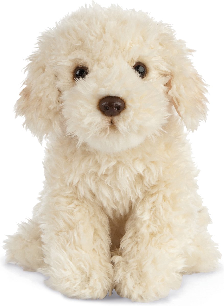 Living Nature Labradoodle knuffel - 25 cm - pluche - hond/honden - beige - speelgoed