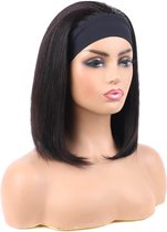 Elysium - Perruques Femme Cheveux Humains - Perruque Zwart - Perruques Femme Lavable - 30 cm