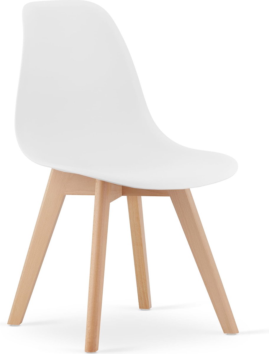 KITO - Eetkamerstoel - 46x50x80cm - beuken poten - wit