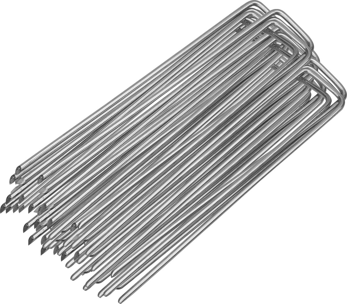 Grondankers 50 Stuks 15x2.5cm Roestwerend grondanker gegalvaniseerd staal Ø2.8mm Onkruidvlies voor het bevestigen van worteldoek tuinvlies schutting kunstgras folies stabiel U-vormig