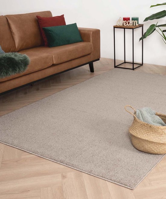 Laagpolig vloerkleed Fine - beige 200x300 cm