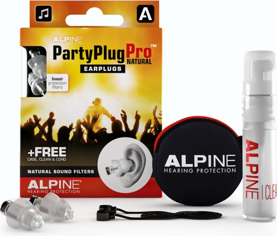 Alpine PartyPlug Pro Natural - Bouchons d'oreille haut de gamme pour les concerts, les festivals et autres événements musicaux - SNR 21dB