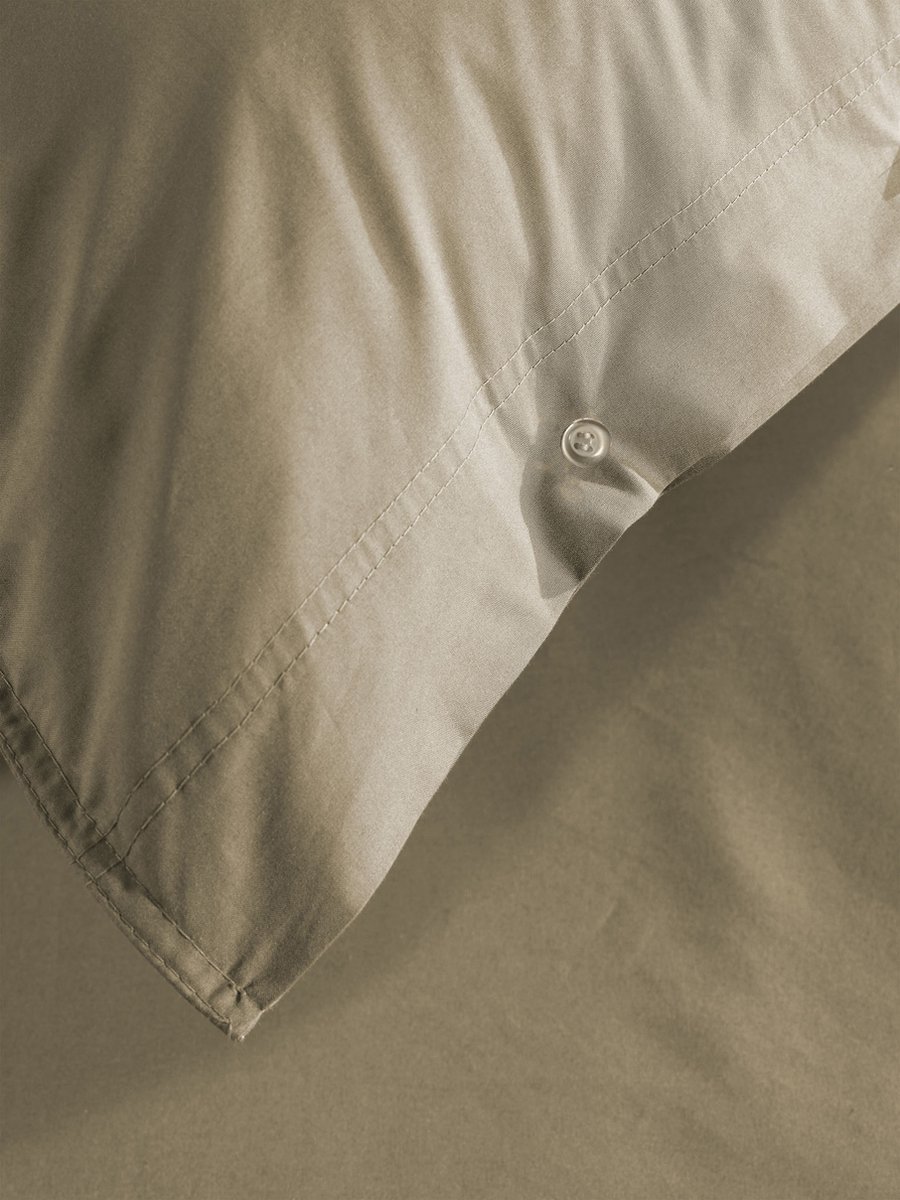 Yellow Safari-Sand Dekbedovertrek Percale 135x200 cm + 1 kussensloop 80x80 cm, gemaakt van 100% Katoen-Perkal Natural
