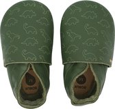 Bobux Soft Soles Chausson Cuir Souple Bébé, Chaussures Premiers Pas, Pantoufle Bébé, Dino Olive, 18 EU