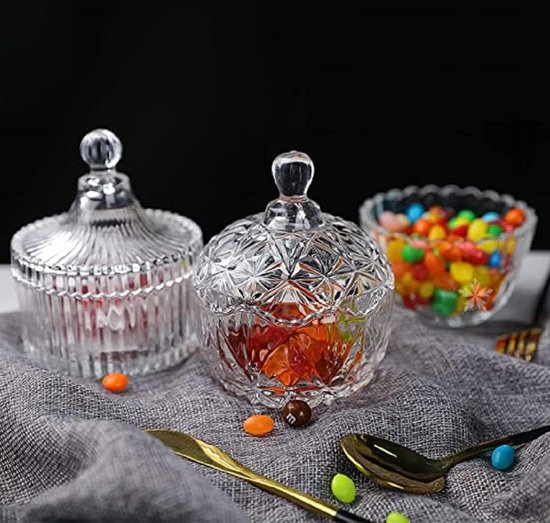 Boîte de rangement pour bonbons, verre, verre en cristal avec