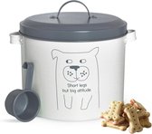Sendez Boîte à nourriture sèche avec pelle Boîte en métal de 6 litres Boîte de stockage d'aliments pour animaux Boîte à nourriture pour chien Boîte à nourriture pour chien
