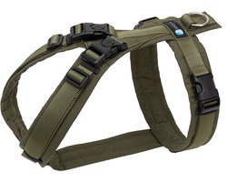 Annyx hondentuig hondentuigje - OPEN - (neksluiting) Hoeft niet over de kop - olijfgroen - maat M - Borstomvang 62-74cm - Gewicht hond 18-30 kg