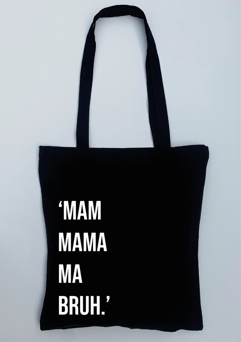 'Mam.. Bruh' zwarte linnen tas | cadeau moeder | moederdag | verjaardag mama/tiener
